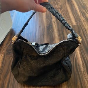 Gucci black leather hobo bag
